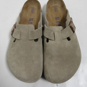 Birkenstock Unisex Boston Soft Footbed Suede Leather Taupe 8 US M / 10 US L